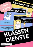 Vorschau - Bildkarten - Dienste im Klassenzimmer - Classroom Management - Organisation - Back to School - Deckblatt
