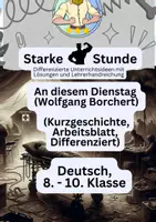 Vorschau - Arbeitsblätter - Kurzgeschichten Klasse 8 (Wolfgang Borchert) - Deckblatt