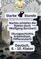 Vorschau - Arbeitsblätter - Nachts schlafen die Ratten doch (Borchert) – Kurzgeschichte - Deckblatt