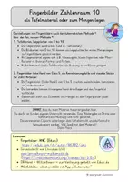 Vorschau - Fördermaterial/Inklusion - Fingerbilder im Zahlenraum 10 - Tafelkarten oder Mengen legen - Seite 1