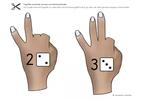 Vorschau - Fördermaterial/Inklusion - Fingerbilder im Zahlenraum 10 - Tafelkarten oder Mengen legen - Seite 3