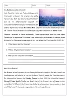 Vorschau - Arbeitsblätter - Arbeitsblatt das Internet - Deckblatt