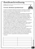 Vorschau - Arbeitsblätter - Arbeitsblatt Rechtschreibung: 10 Fehler finden #4 "Fortnite" FrauCuppaTea - Seite 1