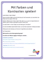 Vorschau - Mal- und Bastelvorlagen - Ausmalbilder Kunstprojekt Einhorn Farbkontraste - Seite 1