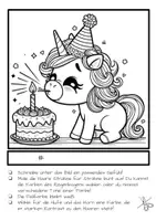 Vorschau - Mal- und Bastelvorlagen - Ausmalbilder Kunstprojekt Einhorn Farbkontraste - Seite 3