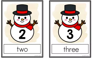 Vorschau - Bildkarten - Number 0-20 (Snowman Edition) - Picture & Word Cards - Seite 2