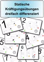 Vorschau - Stationenlernen - Statische Kräftigungsübungen dreifach differenziert - Deckblatt