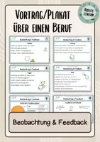 Vorschau - Merkblätter - Vortrag/Referat über einen Beruf: Beobachtung und Feedback - Deckblatt