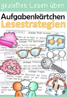 Vorschau - Arbeitsblätter - Lesestrategien - Aufgabenkärtchen - gezieltes Lesen üben - Deckblatt