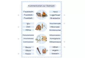 Vorschau - Fördermaterial/Inklusion - Klammerkarten zum Thema Steinzeit - Seite 3