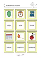 Vorschau - Stationenlernen - Silvesterliche Pärchen Lesespiel (2-fach differenziert + Silbengliederung) - Seite 2