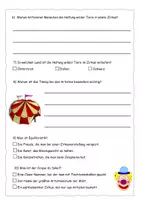 Vorschau - Arbeitsblätter - Quiz zum Zirkus-Check (mit Lösung) - Seite 1