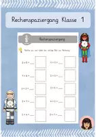 Vorschau - Arbeitsblätter - Rechenspaziergang Fasching 1. Klasse differenziert - Deckblatt