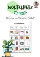 Vorschau - Spiele - Wortschatz "Möbel": Wörterliste - Deckblatt
