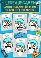 Vorschau - Fördermaterial/Inklusion - Leseaufgaben: Schneemann füttern - Deckblatt