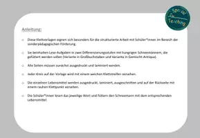 Vorschau - Fördermaterial/Inklusion - Leseaufgaben: Schneemann füttern - Seite 1