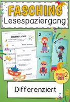 Vorschau - Arbeitsblätter - FASCHING Lesespaziergang / Lesen / differenziert - Deckblatt