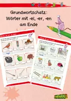 Vorschau - Arbeitsblätter - Grundwortschatz: Wörter mit -el -er -en am Ende - Deckblatt