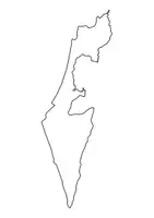Vorschau - Arbeitsblätter - Landkartre von Israel stumme Karte mit Umrissen der Nachbarländer - Seite 1
