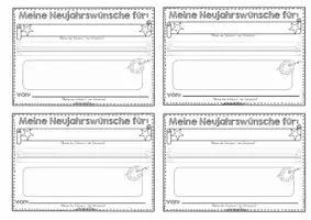 Vorschau - Mal- und Bastelvorlagen - Neujahr: Vorlage zum Karten schreiben - Seite 3