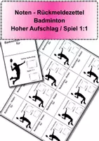 Vorschau - Arbeitsblätter - Noten-Rückmeldezettel Badminton - Deckblatt
