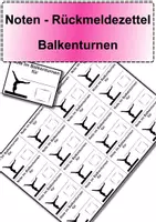 Vorschau - Arbeitsblätter - Noten-Rückmeldezettel Balkenturnen - Deckblatt