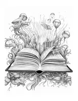Vorschau - Mal- und Bastelvorlagen - 30 Bücher-Ausmalbilder für Kinder - Seite 1