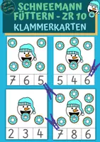 Vorschau - Fördermaterial/Inklusion - Klammerkarten: Schneemann füttern / ZR 10 - Deckblatt