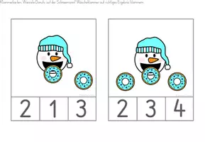 Vorschau - Fördermaterial/Inklusion - Klammerkarten: Schneemann füttern / ZR 10 - Seite 3