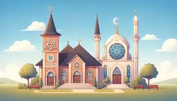 Vorschau - Arbeitsblätter - Vergleich einer Synagoge, einer Kirche und einer Moschee - Deckblatt