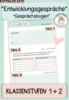 Vorschau - Arbeitsblätter - Gesprächsbogen für Entwicklungsgespräche I Kl. 1-2 - Deckblatt