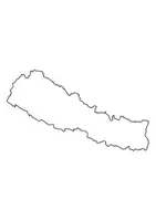Vorschau - Arbeitsblätter - Landkartre von Nepal stumme Karte mit Umrissen der Nachbarländer - Seite 1