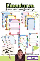 Vorschau - Arbeitsblätter - Schmuckblätter | Lineaturen | Sprache | Grundschule | Retro-Design I kommerzielle Nutzung - Deckblatt