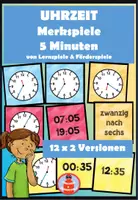 Vorschau - Stationenlernen - differenzierte Merkspiele zur Uhrzeit - auf 5 Minuten genau - Deckblatt