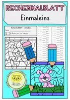 Vorschau - Arbeitsblätter - Rechenmalblatt - Einmaleins - Osterhase - Deckblatt