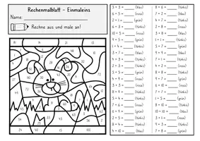 Vorschau - Arbeitsblätter - Rechenmalblatt - Einmaleins - Osterhase - Seite 1