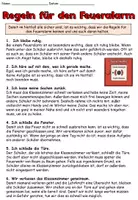 Vorschau - Arbeitsblätter - Regeln für den Feueralarm - Achtung, Notfall! Die Feuerwehr - Sachunterricht / DaZ / DaF - Seite 1