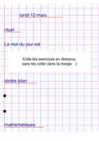 Aperçu - Affichage - Présentation pour la cahier du jour - date de mars - Page de couverture