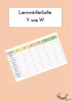 Vorschau - Arbeitsblätter - Lernwörterliste v wie w - Deckblatt