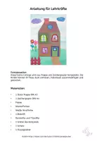 Vorschau - Mal- und Bastelvorlagen - Kunst Grundschule, Haus aus Pappe Collage, malen, basteln - Seite 3