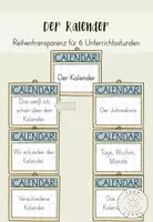 Vorschau - Unterrichtsreihen - Der Kalender - Reihentransparenz für 6 U-Stunden - Deckblatt