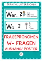 Vorschau - Poster - Fragepronomen. W- Fragen. Aushang - Deckblatt