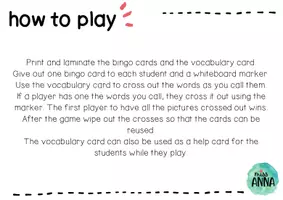 Aperçu - Jeux - Fruit and Vegetables BINGO GAME - Page 2
