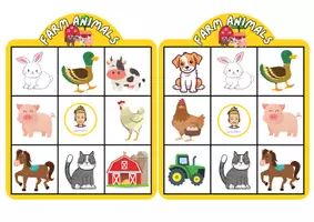 Vista previa - Juegos / Gamificación - Farm animals Bingo - página 1