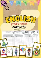 Vorschau - Arbeitsblätter - CARNIVAL Story Walk | Lesespaziergang Englisch | Reading | Vocabulary #fasching - Deckblatt