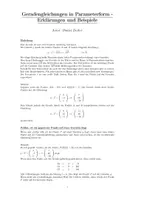 Vorschau - Arbeitsblätter - Geradengleichungen in Parameterform - Erklärungen und Beispiele - Deckblatt