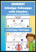 Vorschau - Stationenlernen - Schnipp-Schnapps Uhrzeiten - volle Stunde - Deckblatt