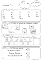 Vorschau - Arbeitsblätter - Tägliches Lesetraining Buchstabe T/t - Seite 1