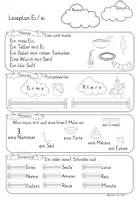 Vorschau - Arbeitsblätter - Tägliches Lesetraining Buchstabe Ei/ei - Seite 1