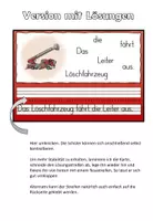 Vorschau - Aufgabenkarten - Schüttelsätze "Die Feuerwehr" Achtung, Notfall! - DaZ / DaF / Deutsch - Seite 1